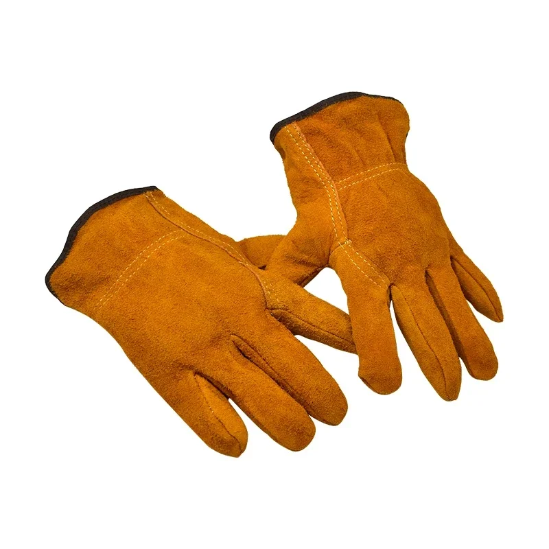 ผู้ชายทํางานถุงมือ Soft Cowhide DRIVER การล่าสัตว์ขับรถฟาร์มสวนเชื่อมความปลอดภัยป้องกันความปลอดภัยช่างถุงมือ