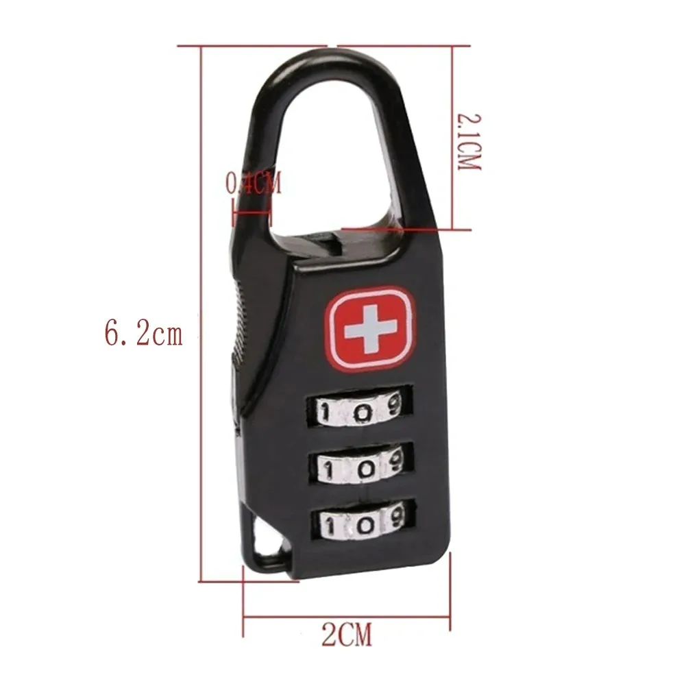 Candado con cerradura de aleación portátil para equipaje de viaje al aire libre, mochila con cremallera, bolso, combinación antirrobo segura, cerradura de número de código, 1-5 uds.