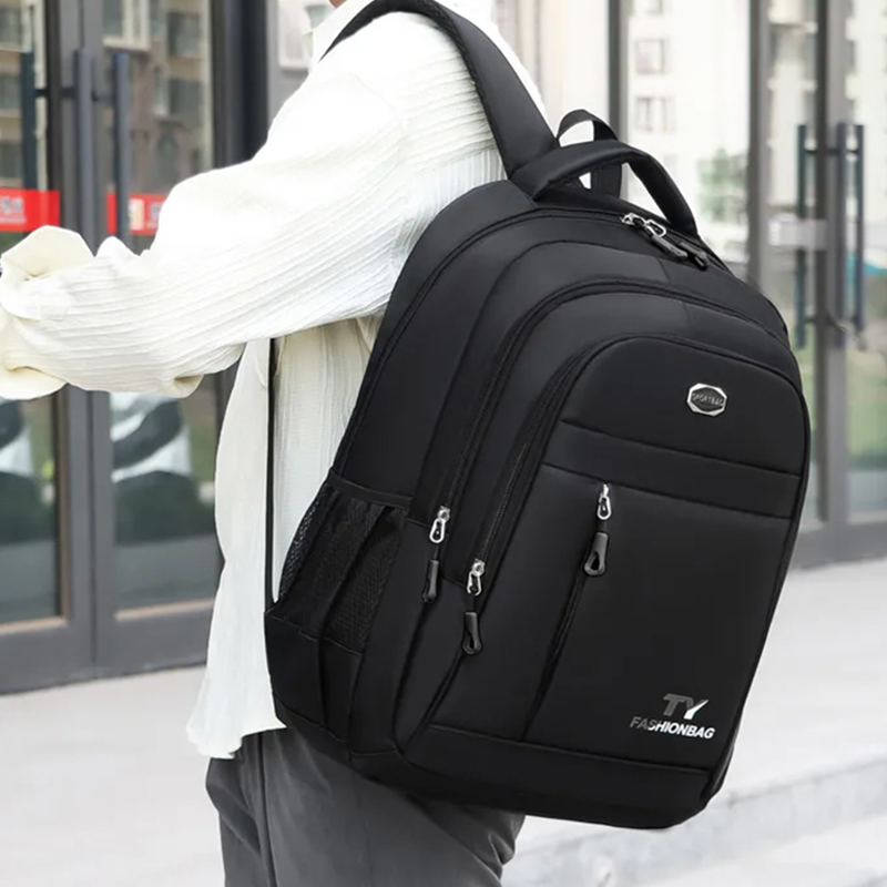 Neutral style backpack suitable for commuting, multi-zippered for business travel, business trip, double-shoulder backpack