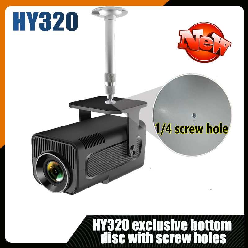Acessórios para projetor hy320, suporte de teto e parede para luz de fundo do projetor, compatível com cabide de suporte, parafuso com furo de 1/4