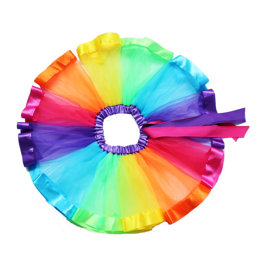 Falda de tutú colorida hecha a mano para niñas, tutú de tul de arcoíris, Pettiskirt, baile, Burbuja, Skirt2-9T