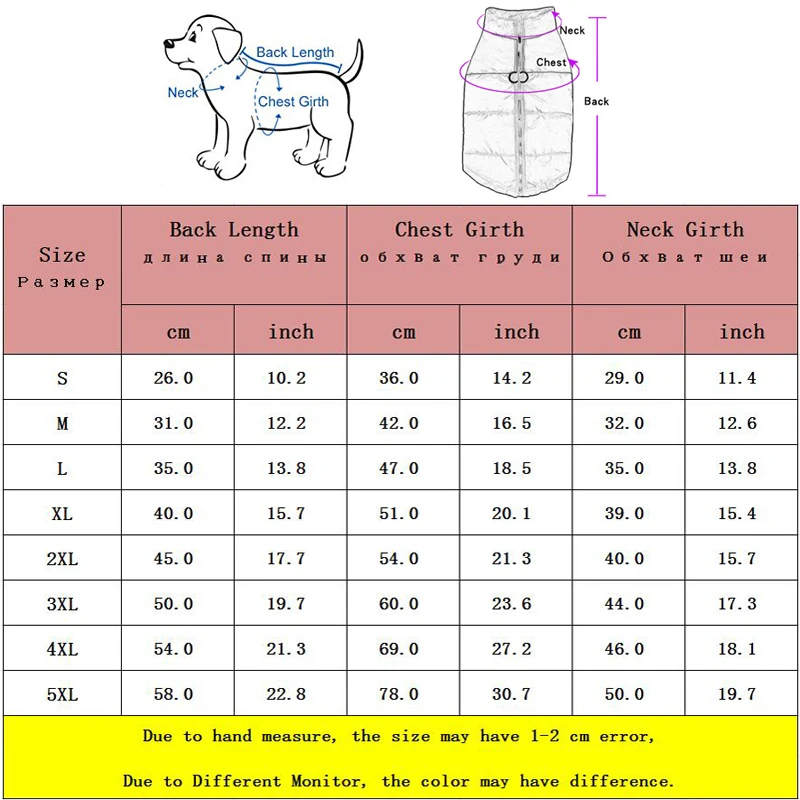 Acolchoado inverno quente roupas para cães à prova dwaterproof água colete para animais de estimação jaqueta com zíper para cães pequenos médios grandes pug chihuahua casaco buldogue francês