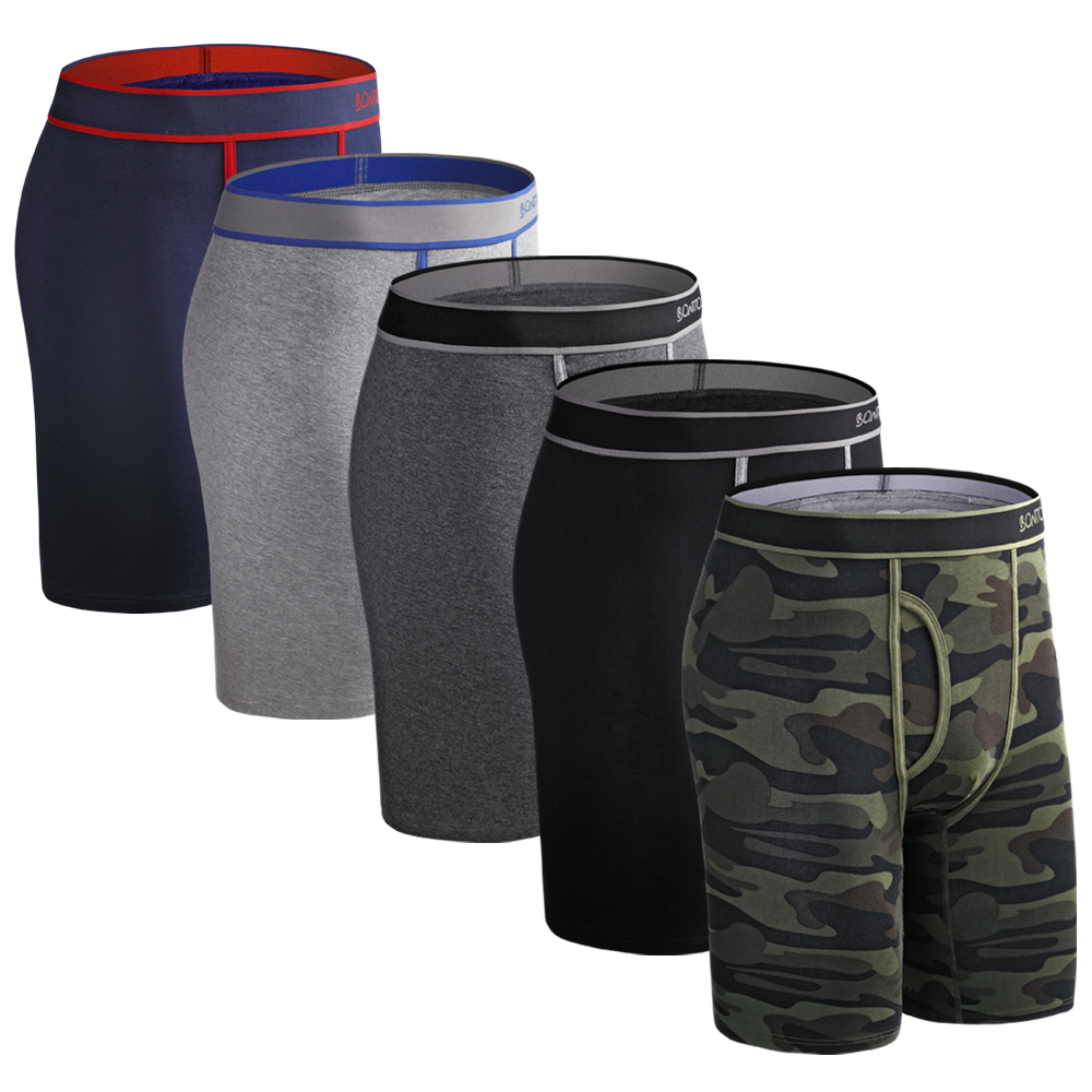 5 sztuk zestaw długie nogi bokserki majtki męskie kalesony Homme bawełniana bielizna dla mężczyzn Calvin Boxershorts Sexy Calecon mężczyzna marka