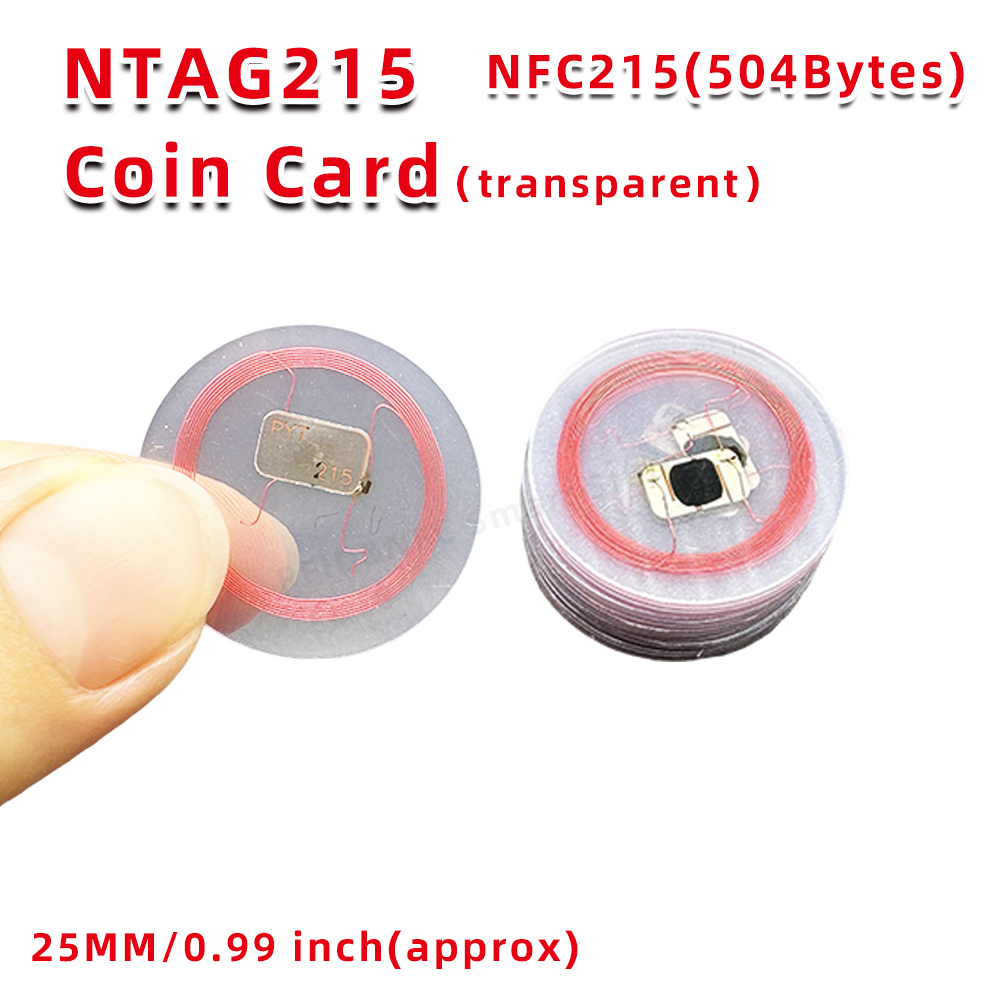 Nfc Nt/Ag 215 Munt Transparante Kaarten 13.56Mhz Rfid Tags Kaarten Compatibel Met Tagmo Nfc Enabled Mobiele Telefoons En Apparaten