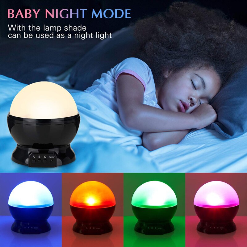 Projecteur étoilé veilleuse rotative ciel lune lampe galaxie lampes maison chambre décorationStarlight lumières de noël pour enfants cadeau