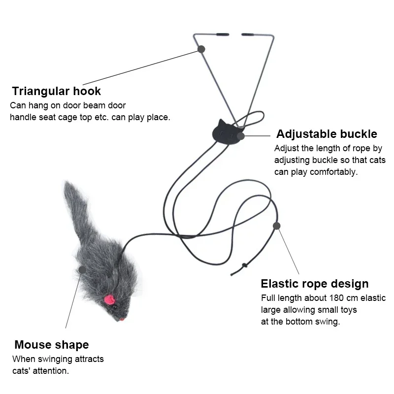 Simulatie Muis Katten Speelgoed Grappig Zelf-hey Hangende Deur Intrekbare Katten Stok Krastouw Muis Kat Interactief Speelgoed Kat Benodigdheden