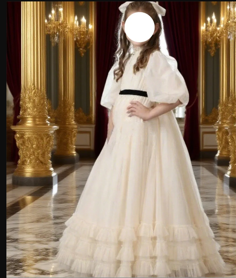 Weißes, elfenbeinfarbenes Tüll-Blumenmädchenkleid für die Hochzeit, Perlen, Spitze, Prinzessin, Festzug, Geburtstag, bauschige Mädchenkleider
