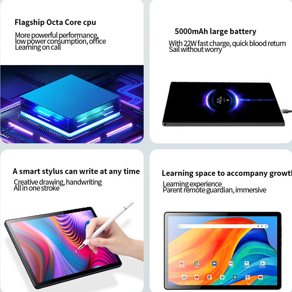 BDF TAB Android 13 Tablet, 10.1 Inch, Octa-Core, 5G WiFi, 64GB, 5000mAh, HD IPS Display, Dual Camera, Bluetooth, FM, TYPE-C
