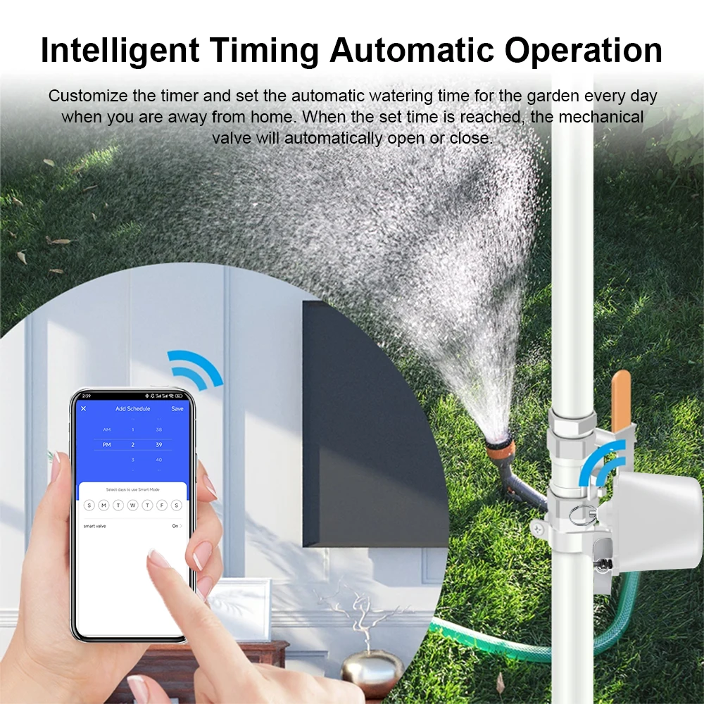 Tuya WiFi Waterklep Gasafsluiting Kogelkraan Timer Tuin Slimme Kraan Controller Ondersteuning Alexa Google Assistent SmartLife