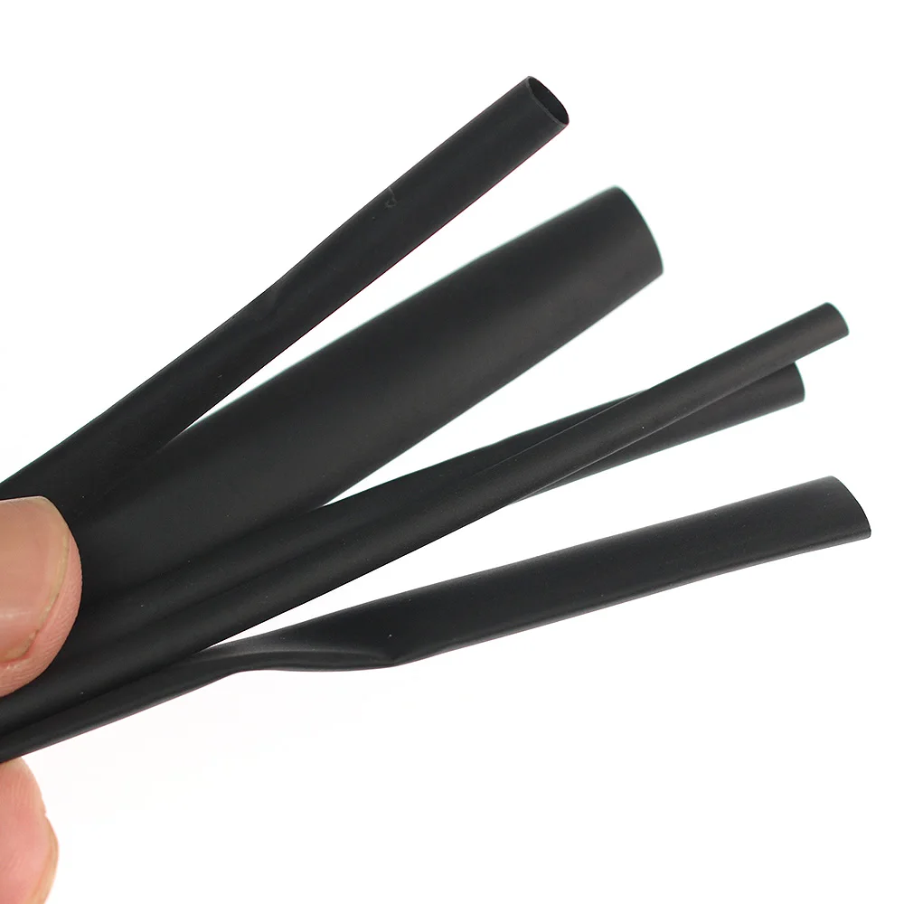 8 Meter/Set 2:1 schwarze Isolierung Schrumpffolie Schrumpfschlauch 1/2/3/4/5/6/8 mm Schrumpfschlauch für Kabel DIY Connector Wire Kit