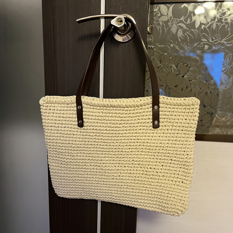 Correa de bolso hecha a mano, asas de repuesto de cuero PU, accesorios para bolsos tejidos a la moda, correas de mano para bolso de hombro DIY, 2 uds.