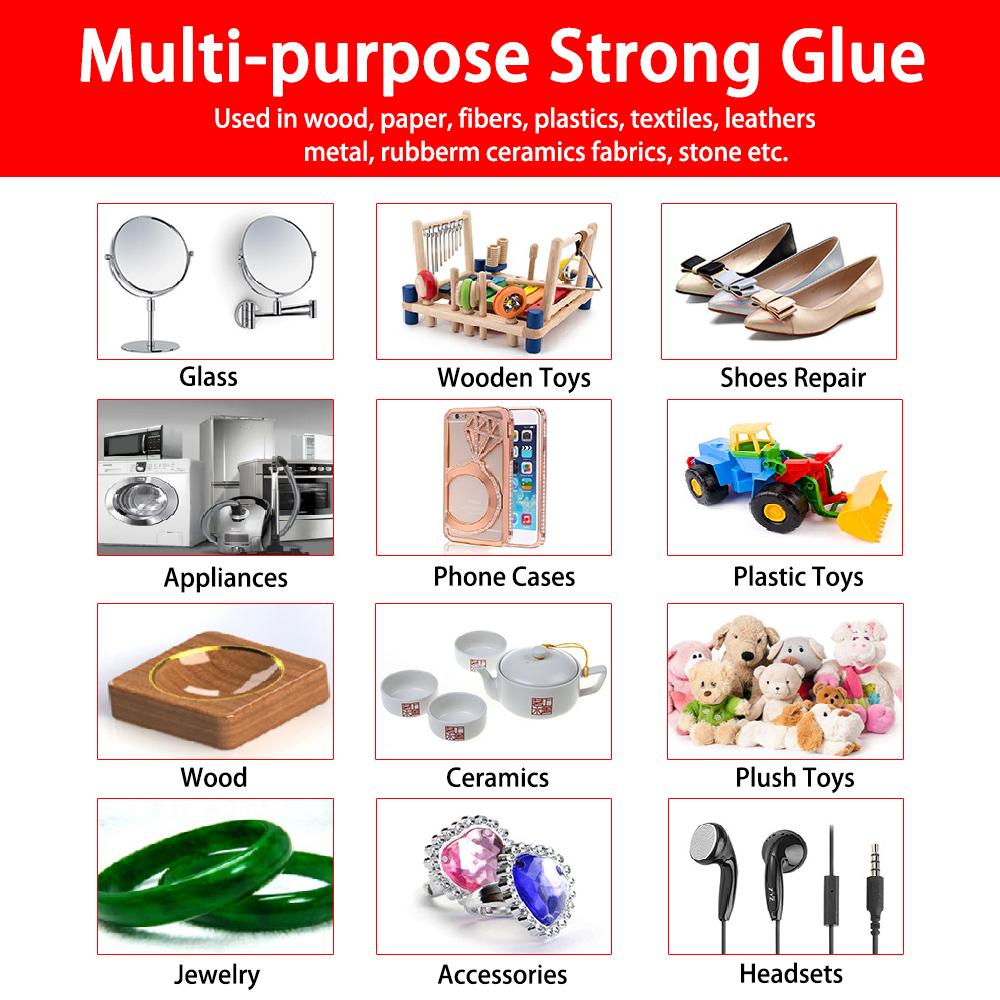 กาวซุปเปอร์แข็งแกร่งอันทรงพลัง 502 กาวทันทีการเชื่อมไซยาโนอะคริเลตแห้งเร็วแก้วโลหะพลาสติกหนังหินไม้ซีเมนต์