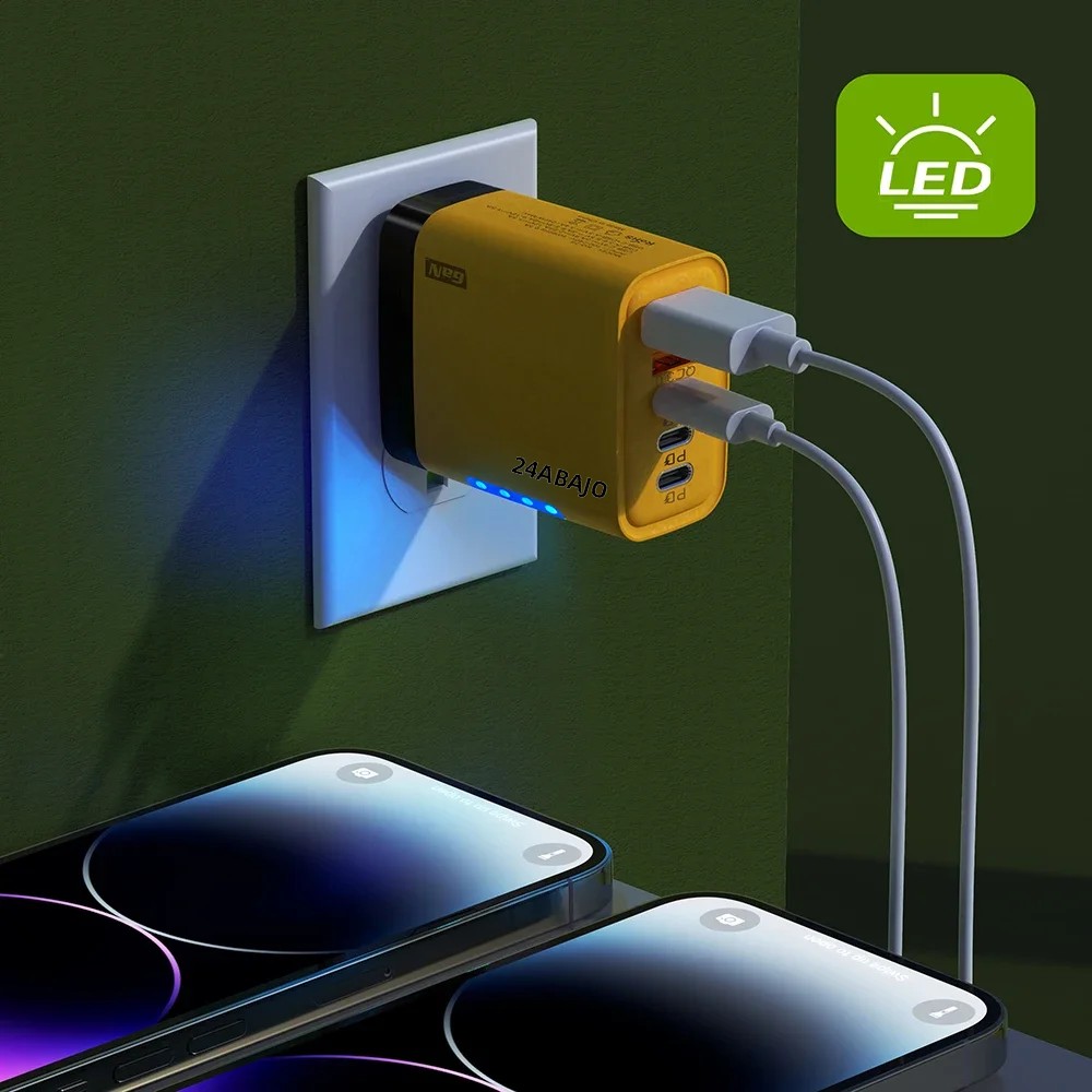 Cargador USB C PD de 5 puertos carga rápida 3,0 tipo C cargadores de teléfono USB adaptador de carga rápida para iPhone 16 15 Samsung Xiaomi Huawei