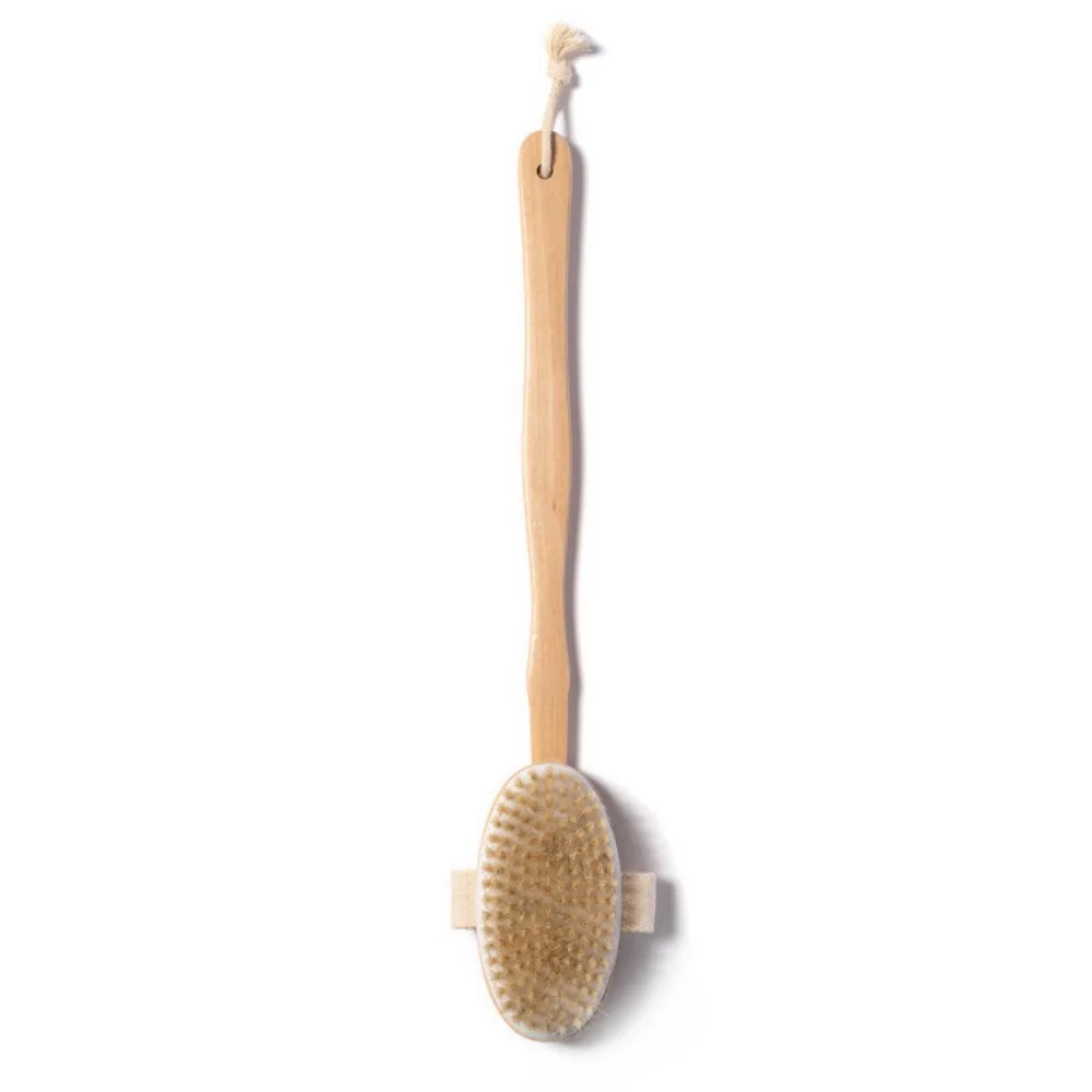 Cepillo corporal de ducha con mango largo desmontable de madera, cepillo de baño, masaje de baño, cepillo exfoliante corporal, herramientas de baño, 1 ud.