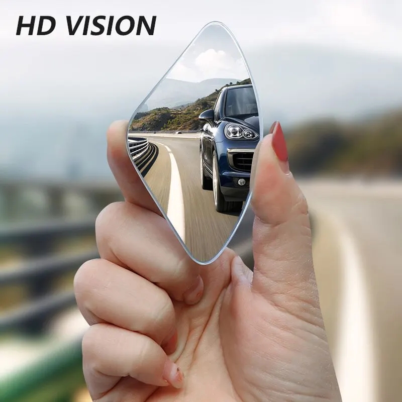 2pcs espelho de carro grande angular espelhos de ponto cego de carro 360 ° Espelhos retrovisores auxiliares ajustáveis HD espelho redondo pequeno sem moldura