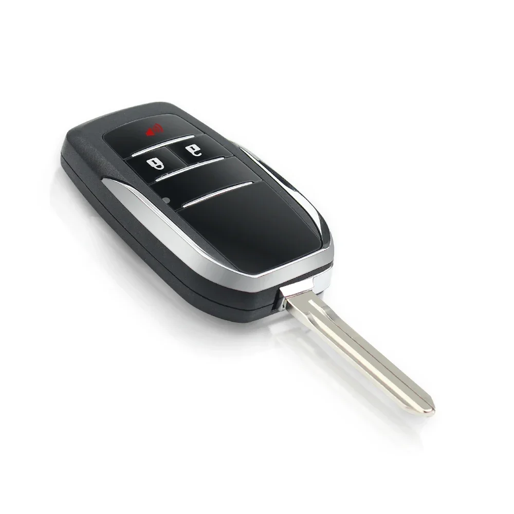 KEYYOU-Caso chave flip modificado para Toyota, Reiz, Camry, Rav4, Yaris, Corolla, 4, Runner, Avlon, 2, 3, 4 Botões