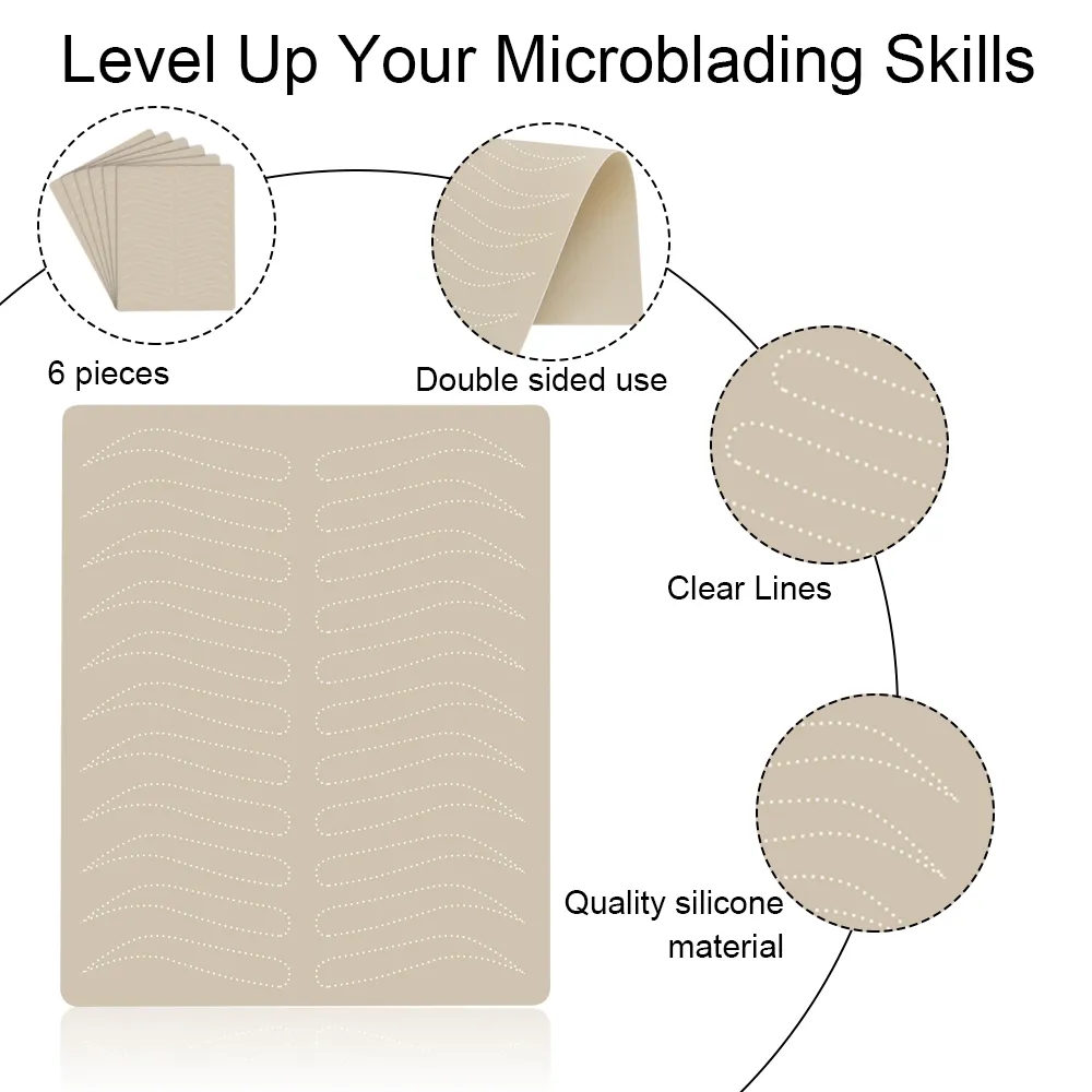 Práctica de cejas tatuaje piel Microblading maquillaje permanente tatuaje piel entrenamiento profesional piel falsa tatuaje accesorios suministro