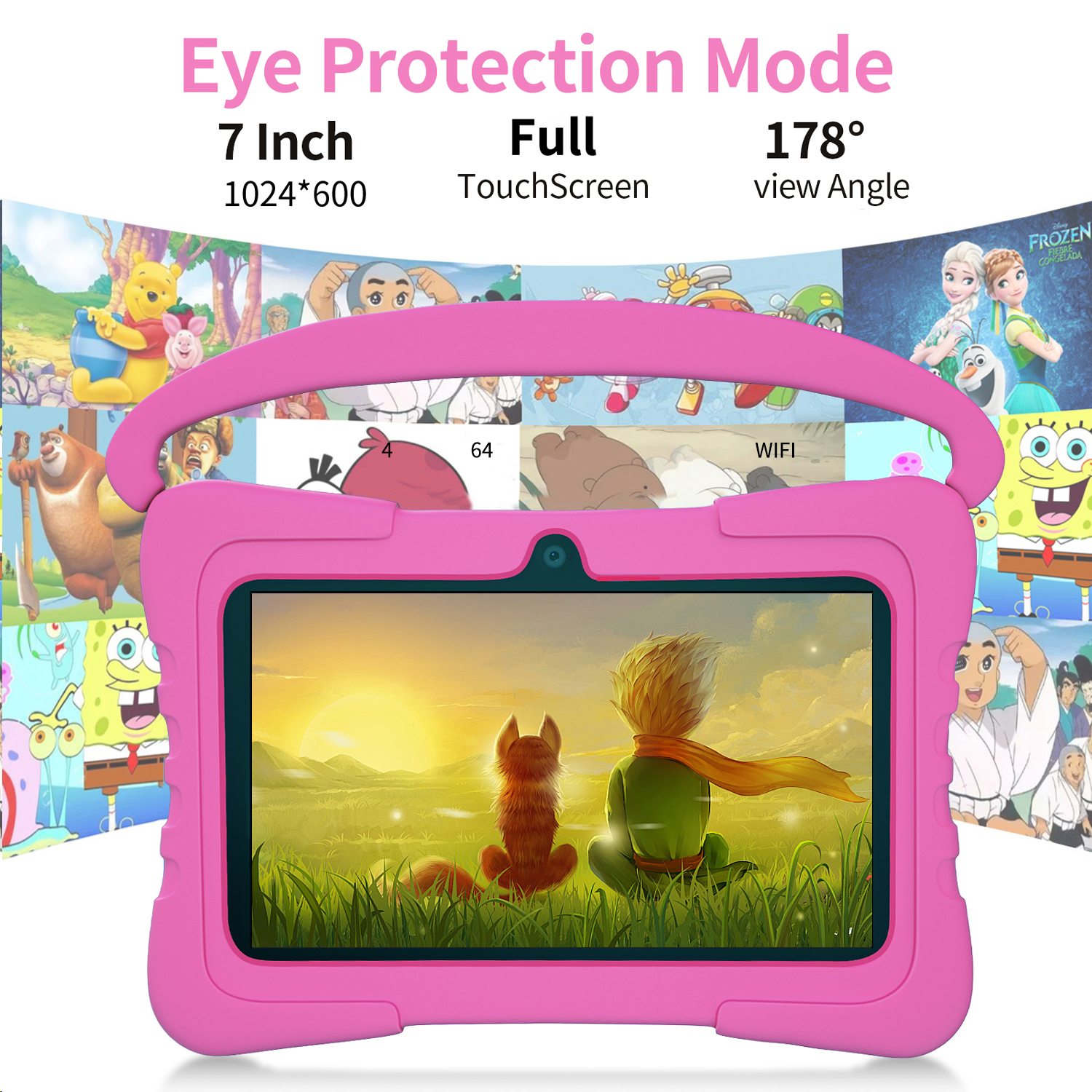 เด็กใหม่แท็บเล็ตเกม 5G WiFi 7.0 นิ้ว GB RAM 64GB ROM Quad core เด็กของขวัญรองรับ Google Bluetooth 4000mAh