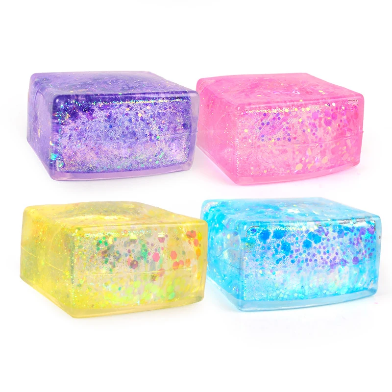 Maltose จําลองเต้าหู้ก้อนน้ําแข็งขนาดเล็ก Anti ความเครียดช้า Rebound Polar Light สีสันบีบ TPR Block Decompression ของเล่น