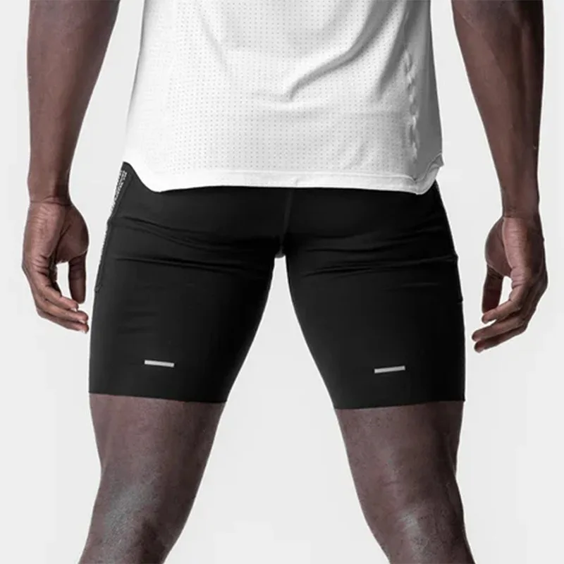 Verão dos homens de secagem rápida esportes basquete shorts de compressão elástica homem correndo ginásio fitness magro jogger calças curtas moletom