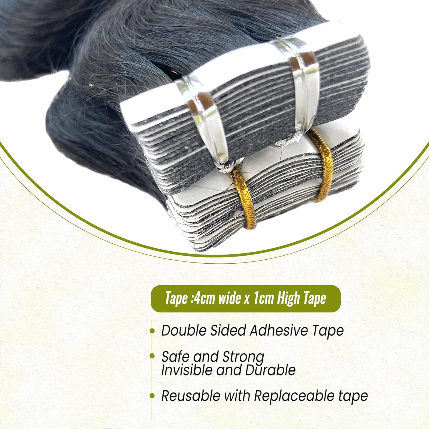 เทปต่อผม 50 กรัมสีดําธรรมชาติสําหรับผู้หญิงสีดําผมมนุษย์จริง Body Skin Weft เทปต่อผม 20 ชิ้น