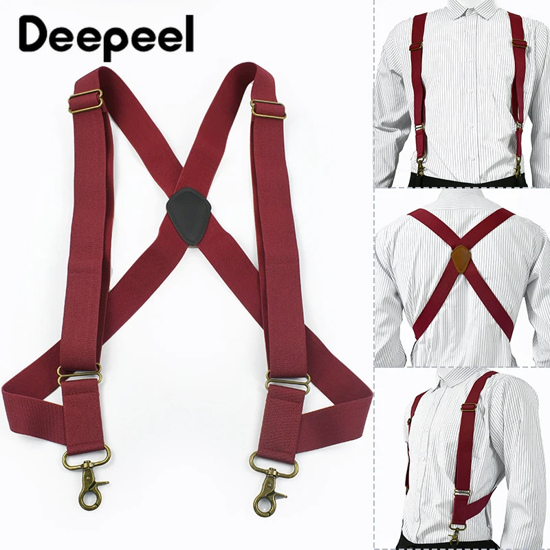 1Pc Deepeel 3,5 cm breed volwassen heren jarretel 2 clips verstelbare bandjes elastische bretels kostuum bretels harnas man voor broek