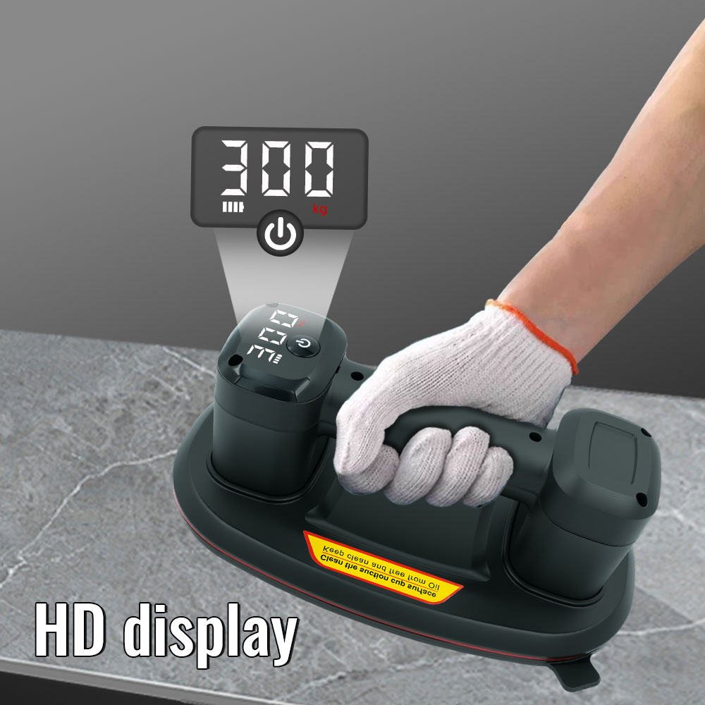 NOVA adsorção a vácuo de 300KG. Ventosa poderosa de motor duplo P9. Aparência oval. Carregamento USB. Mover telhas, granito, etc.