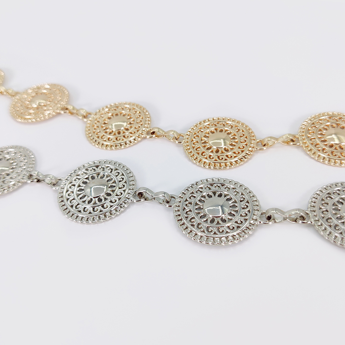 Boho ห่วงโซ่กลวงออกห่วงโซ่เอวโลหะคลาสสิกเครื่องประดับร่างกายวินเทจปรับได้สายโซ่ชุดเดรสทันสมัยสำหรับผู้หญิงหญิงสาว