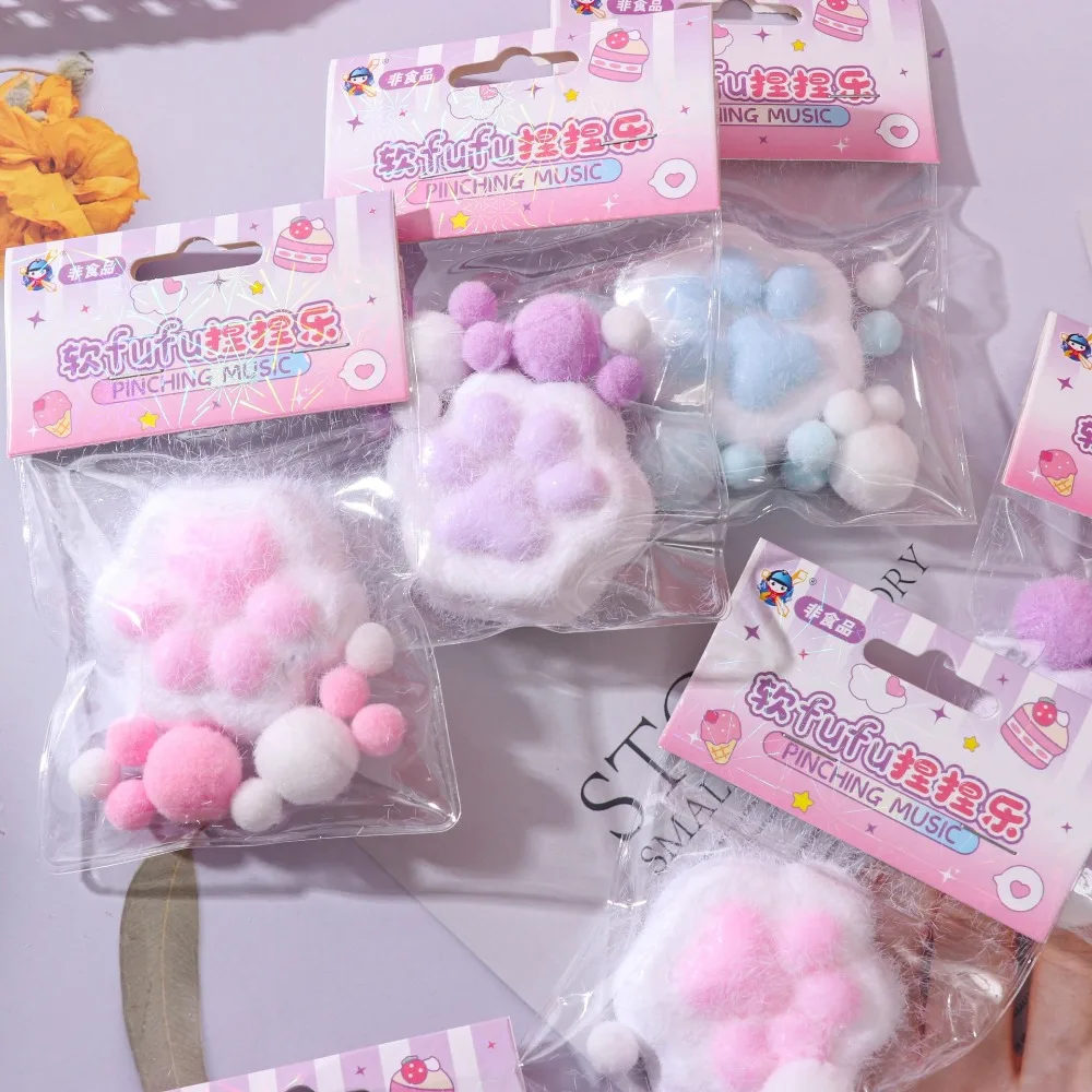 Cute Cat Claw Cat Paw Squishy Toys Decompressing Sticky Texture Cat Claw Squeezing Toy Kids Toys Slow Rebound Stress Relief Toy