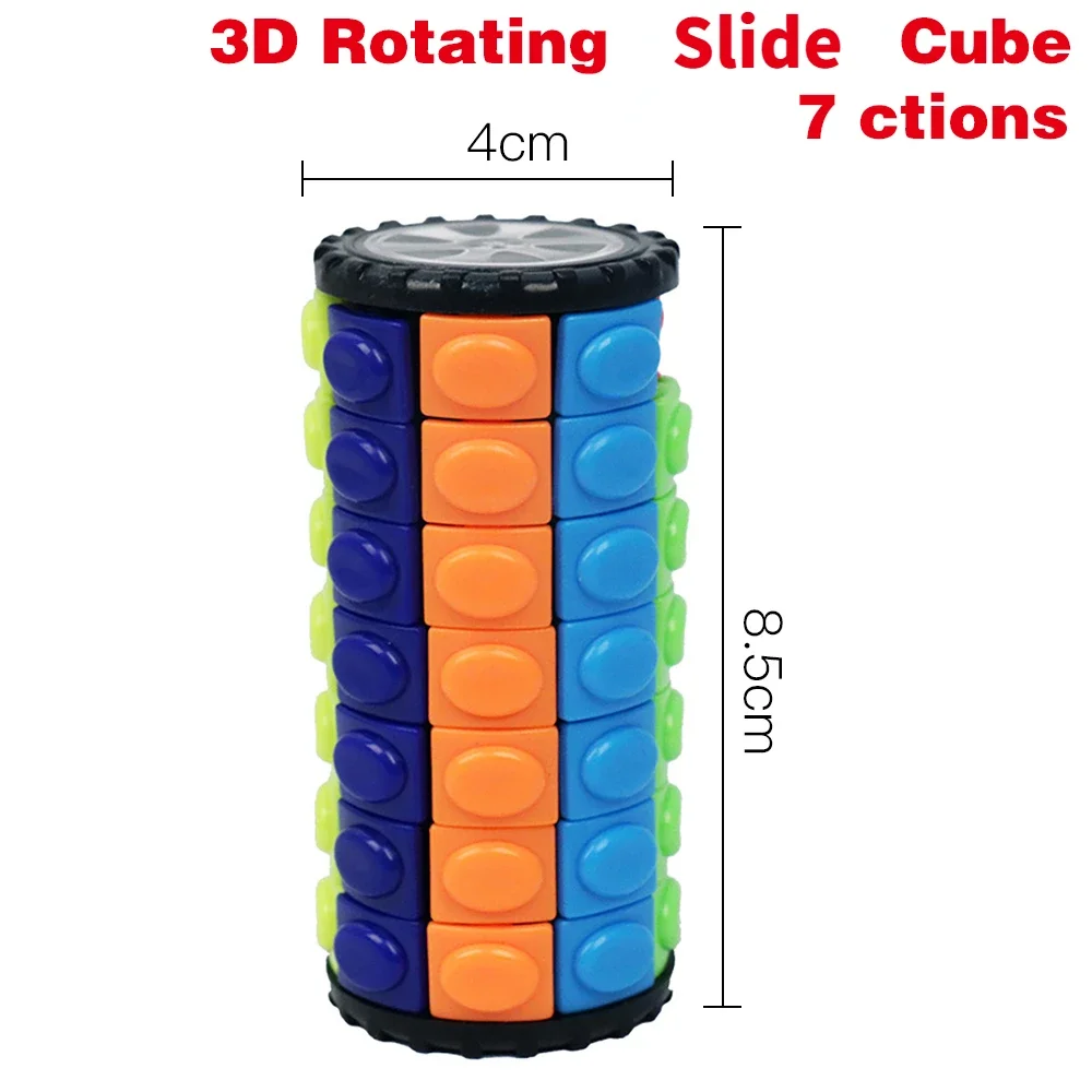 Criativo 3d rotativo cubo deslizante quebra-cabeça cor torre descompressão romance cubo criança quebra-cabeça brinquedo pai-filho montessori prop presente