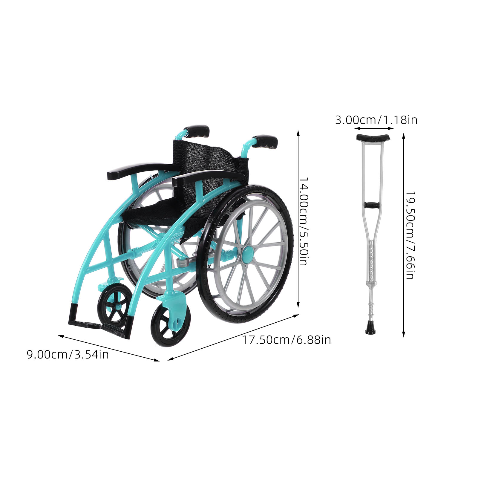 Mini silla de ruedas en miniatura, juguete de Decoración de casa de muñecas, modelo Adorable, accesorio de plástico verde