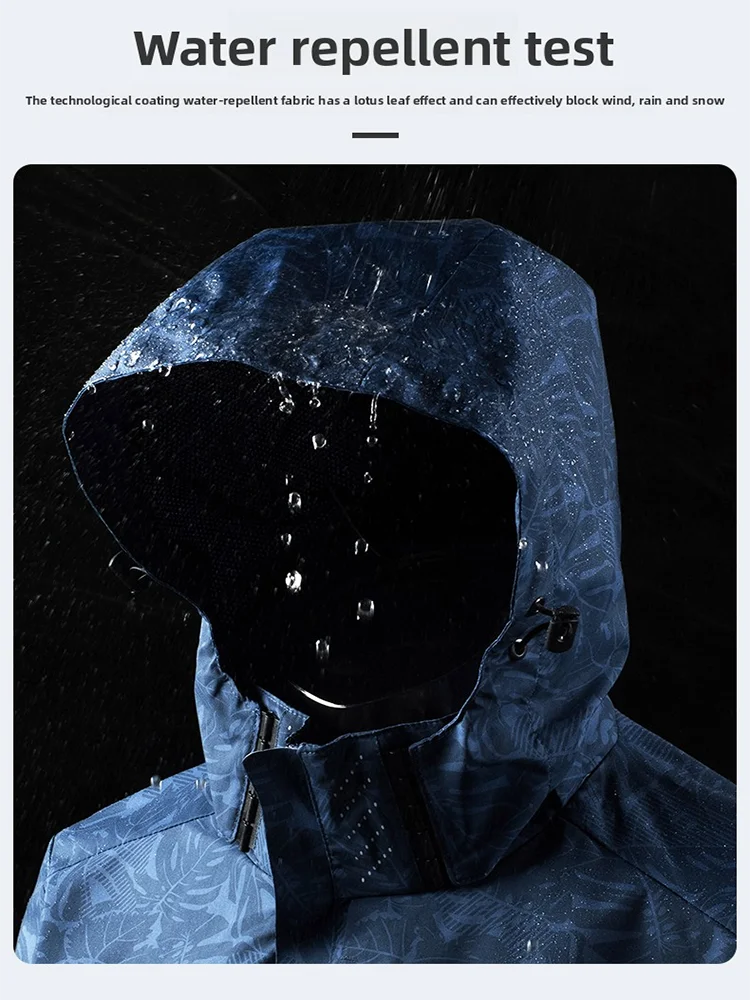 Chaqueta cortavientos impermeable informal para hombre, abrigo de senderismo al aire libre con cremallera completa y capucha para otoño de talla grande