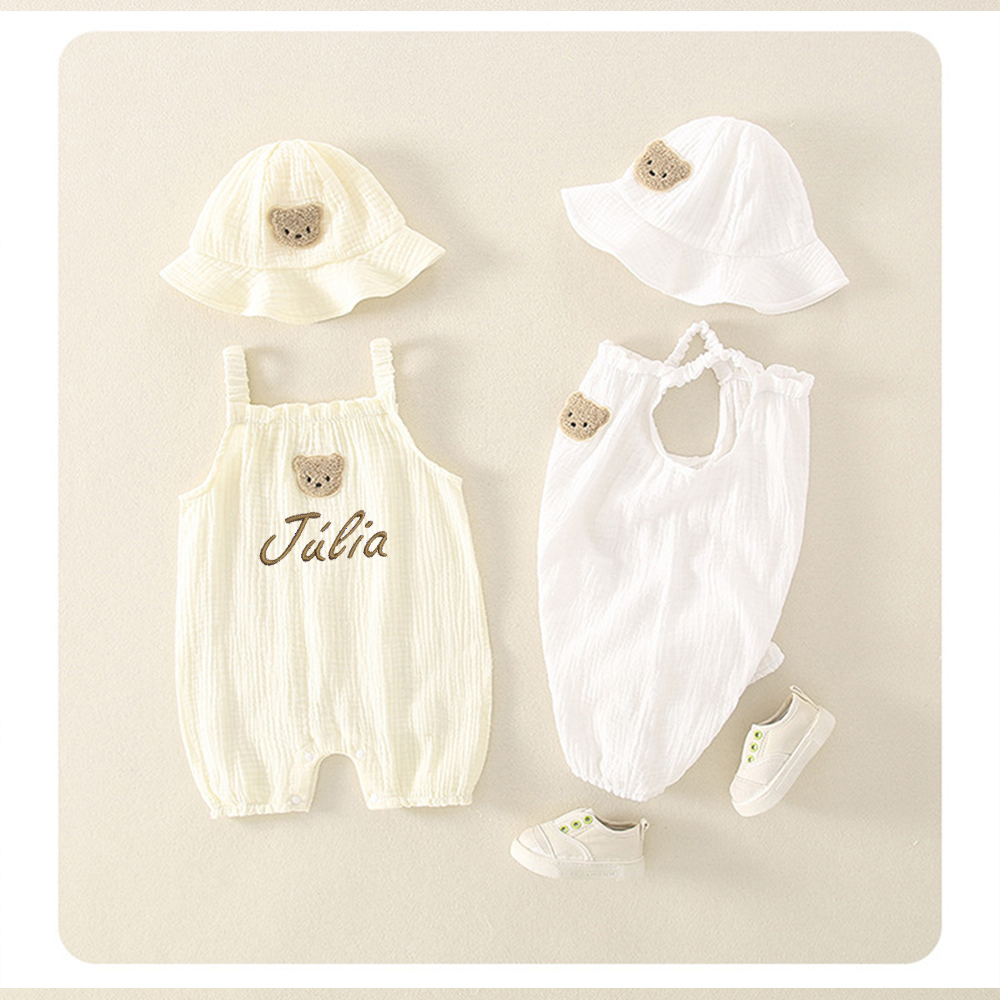 Ropa de escalada bordada súper linda y elegante, paquete de regalo personalizado de algodón puro para bebés recién nacidos, niños y niñas