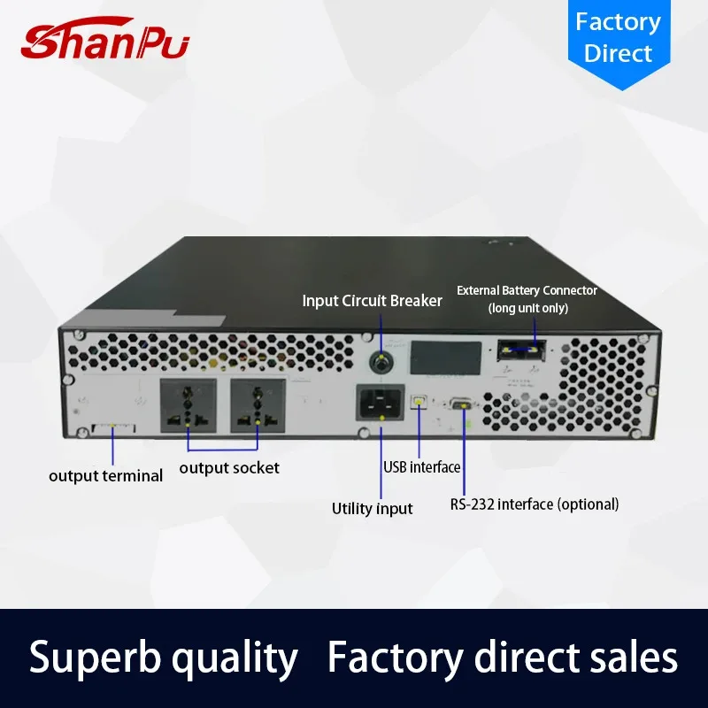 ผู้ผลิต OEM ขนาดเล็ก 2U/3U Single Phase Rack Mount ออนไลน์ 1kva 2kva 3kva Ups ยอมรับ