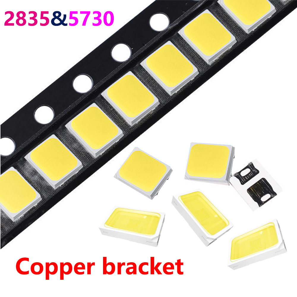 100 Stück 3 V LED SMD 5730 oder 2835 Kupfer LED COB Chip Lampenperlen 0,5 W Beleuchtung Innen Ersatzteile für LED-Rundplatinenbirne