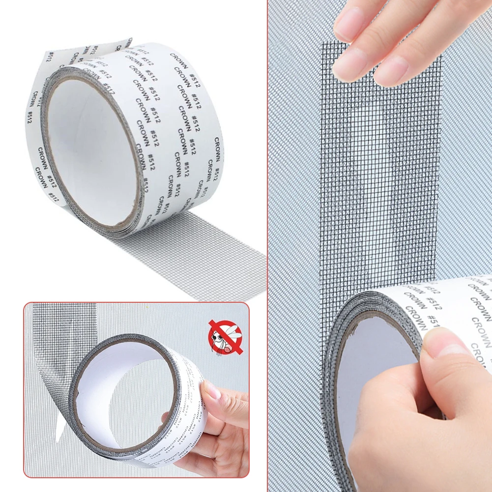 Cinta autoadhesiva fuerte para reparación de pantalla de ventana, parche de reparación de pantalla de red para ventana que cubre agujeros, lágrimas, malla antimosquitos antiinsectos