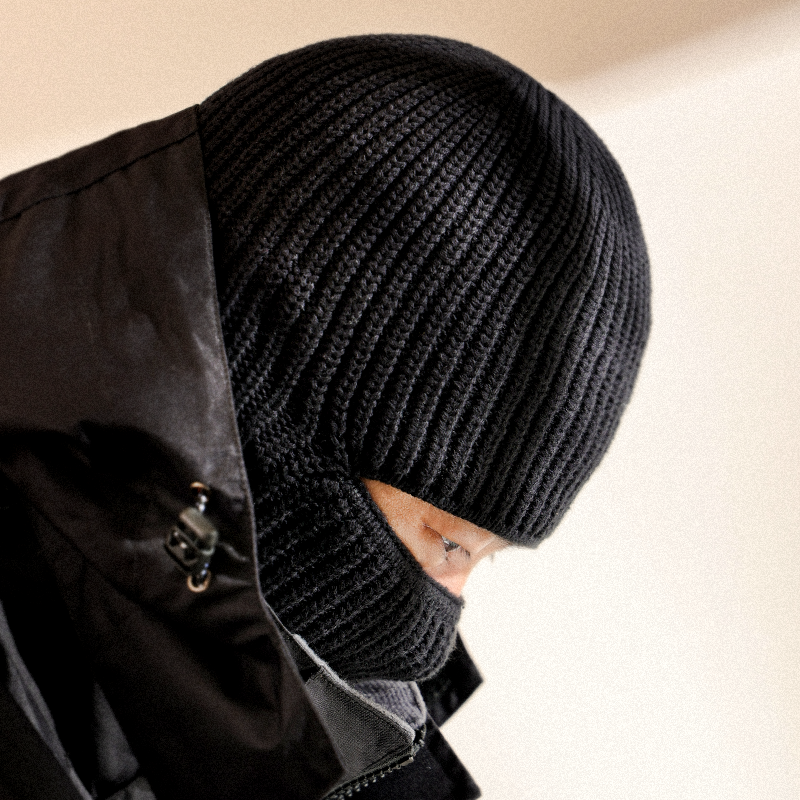 Gorro de punto de invierno, gorro grueso de algodón para el frío, gorro cálido para ciclismo al aire libre, máscara 2 en 1, gorro con protección facial completa, orejeras
