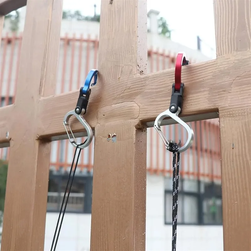 มัลติฟังก์ชั่นอลูมิเนียม D-Type Utility Hooks หมุนได้ Quick-แขวน Carabiner คลิปสําหรับ Camping