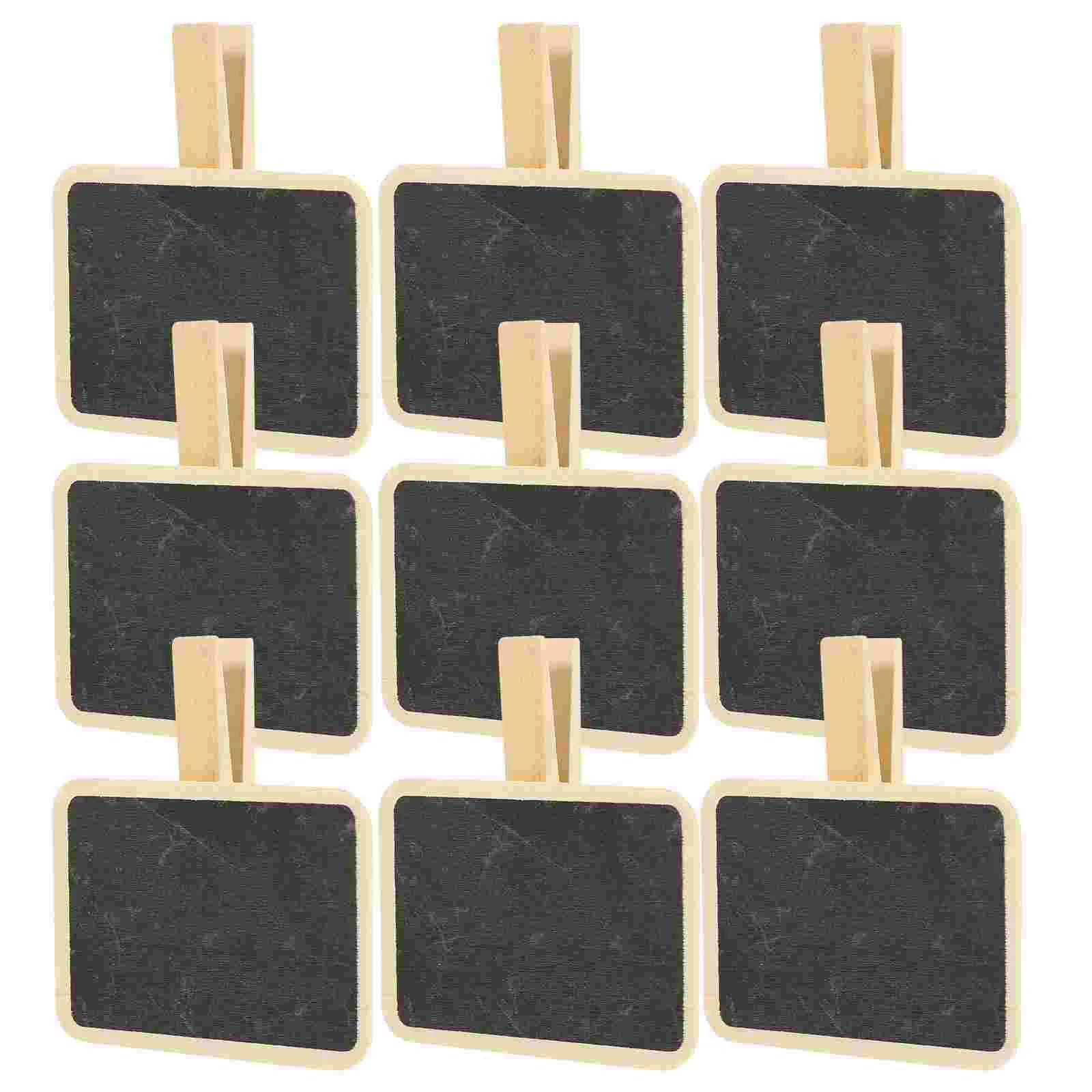 10Pcs Rectangle Chalkboard With Wooden Clips Blackboard Marker Message Board Planter Pot Labels Garden Nursery Presentation