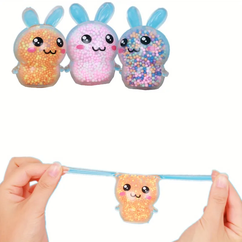 Coelhinho Mole - Brinquedo macio de cor aleatória para crianças e meninas, recheios de cesta de Páscoa, presente de alívio de ansiedade sensorial