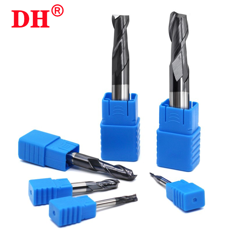 Fresa con revestimiento de aleación, herramienta de acero de tungsteno, mecanizado Cnc HRC55, fresas de 2 hojas, Kit de fresado superior, herramientas de fresado