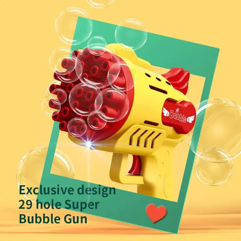Light-Up Bubble Gun - 29-gaats Gatling Blaster voor jongens en meisjes van 6-14 jaar oud (batterij en bubbelvloeistof niet inbegrepen)