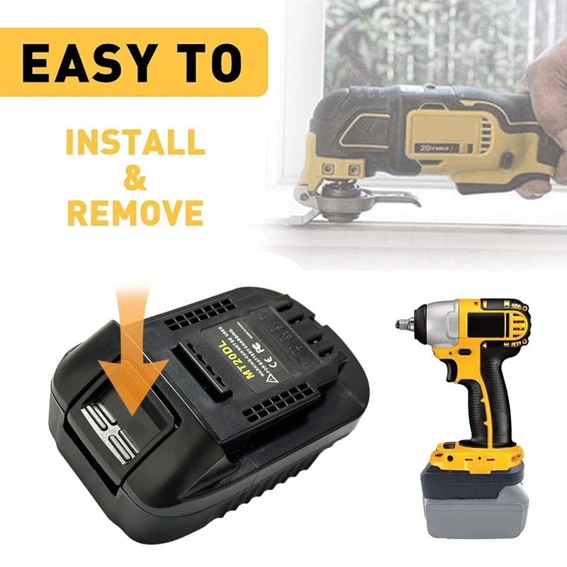 Адаптер аккумулятора MT20DL подходит для литий-ионного аккумулятора Makita 18 В BL1850/BL1840 BL1830, преобразователь в электроинструменты Dewalt 18 В 20 В
