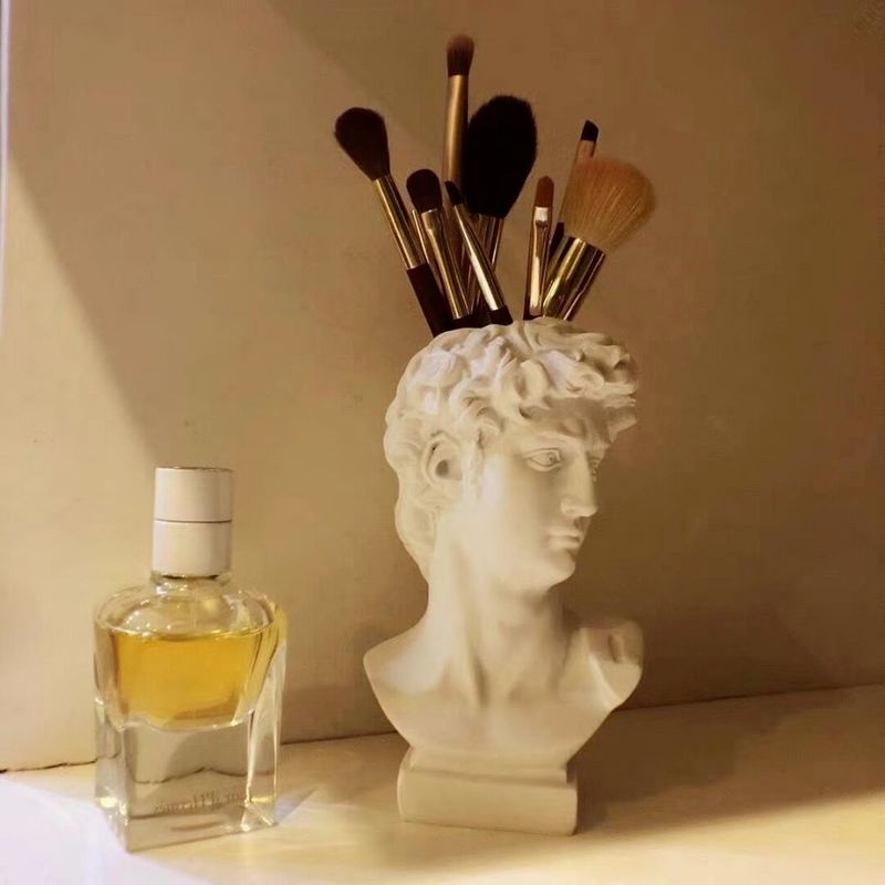 Florero de David nórdico Ins, florero hidropónico, adornos, maceta, cubo de almacenamiento de brochas de maquillaje, accesorios para fotos, decoración Vintage para el hogar