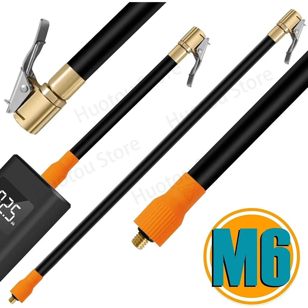 Luftfutter mit M6-Gewindeverriegelung und Luftschlauch, Standard-Reifenventil mit feinem Gewinde, geeignet für integrierte Luftpumpe mit M6-Gewinde