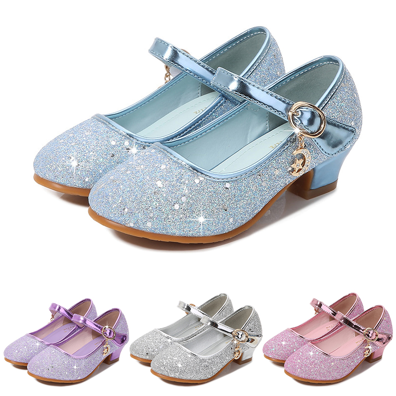 Salto alto feminino princesa sapatos, Cosplay Halloween, Sofia brilhante, Cinderela, Aurora, Rapunzel, Vestir para festa, Sapato de couro, Fada