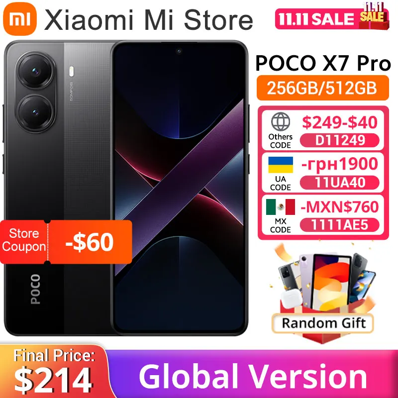 【Brand+】POCO X7 Pro Smartphone Dimensity 8400-Ultra 6.67" 120Hz AMOLED display 90W HyperCharge 6000mAh NFC Xiaomi HyperOS