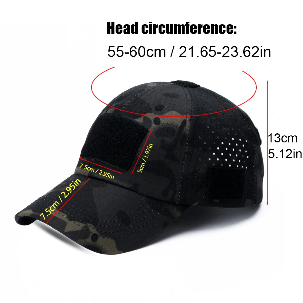 Gorra de béisbol de camuflaje para hombre, gorro protector solar transpirable, para deportes al aire libre, caza, senderismo, Camping, playa, pesca, 1/2 Uds.