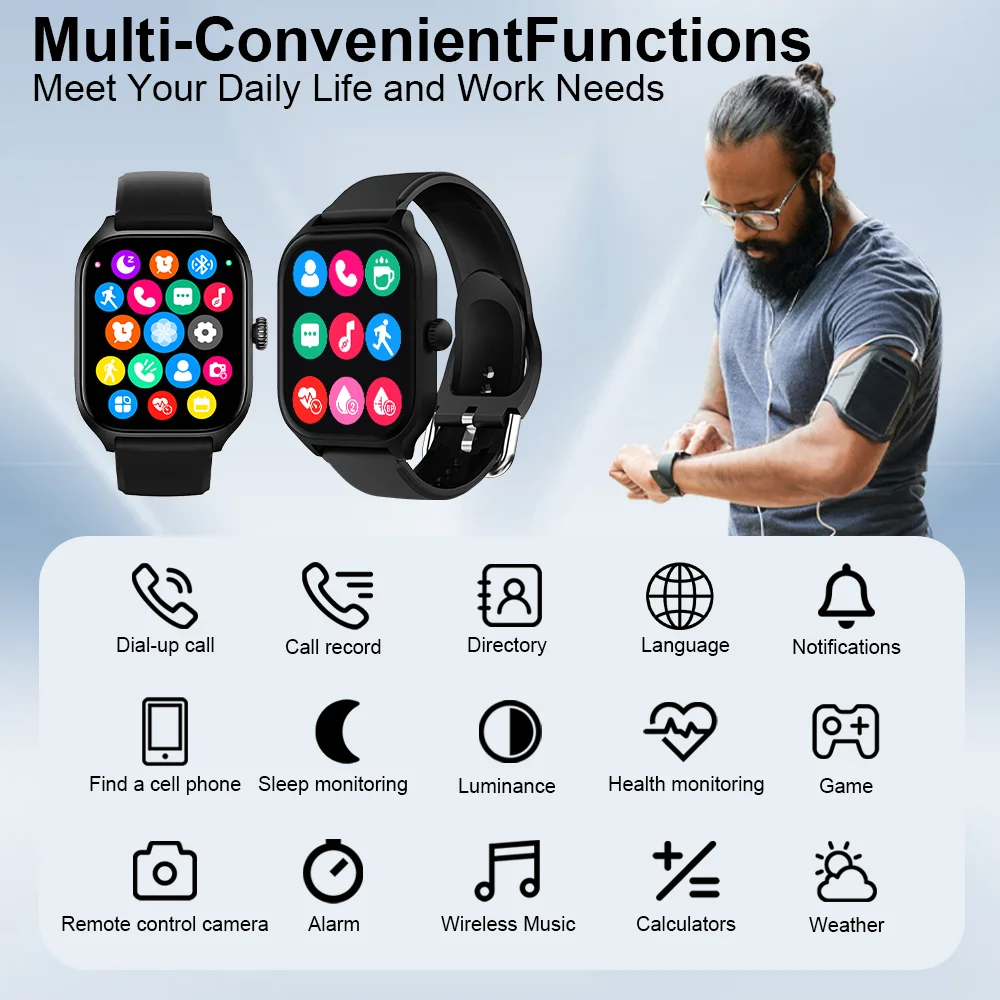 LAXASFIT H9 inteligentny zegarek wybieranie przyjmowanie połączeń śledzenie ćwiczeń tętno monitor snu Smartwatch Bluetooth mężczyzna kobieta prezent
