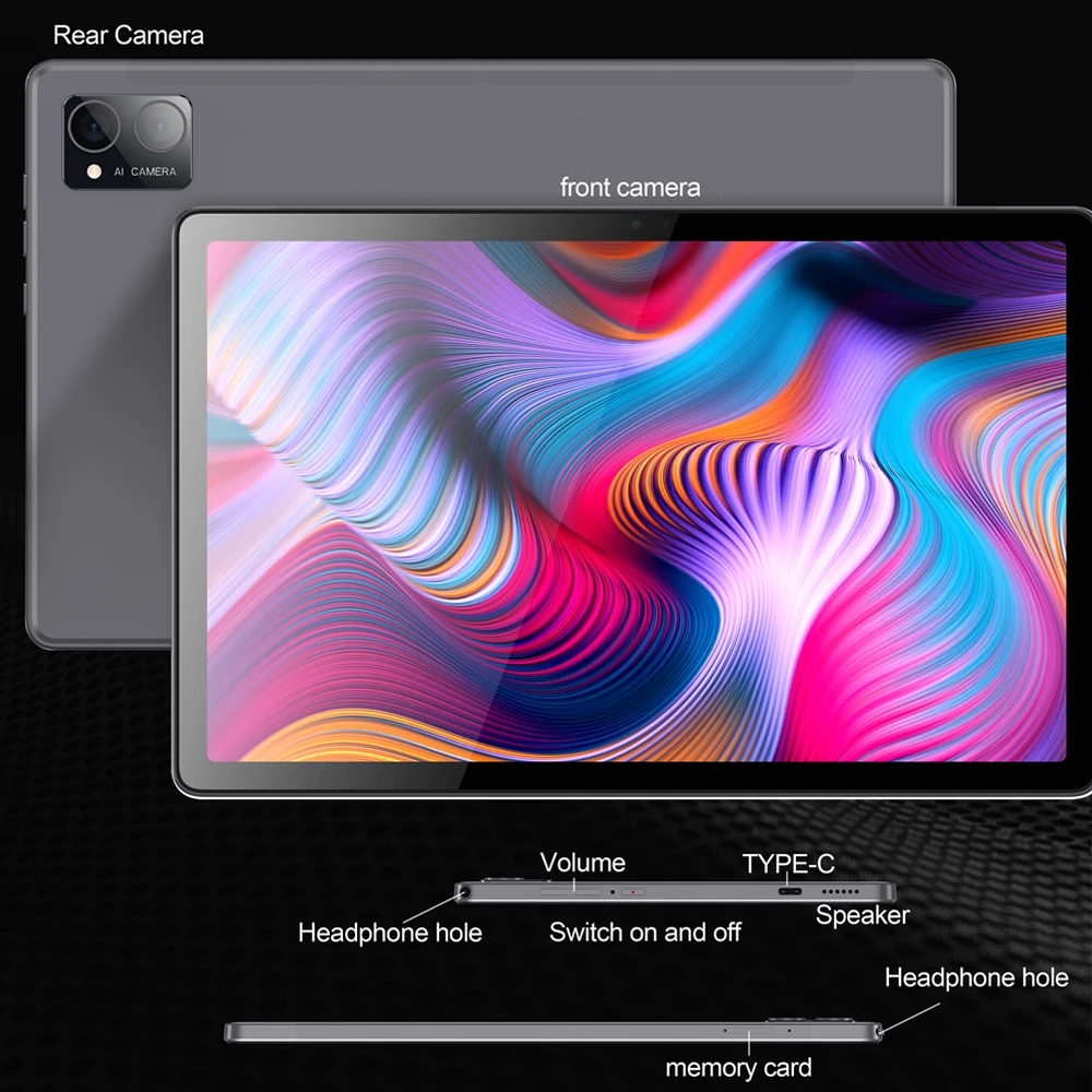 Tableta P60 de 10,36 pulgadas con Android 12, Tablet con procesador Deca Core, 512GB + 8GB, SIM Dual 4G, 2K, FHD, Bluetooth 5,0